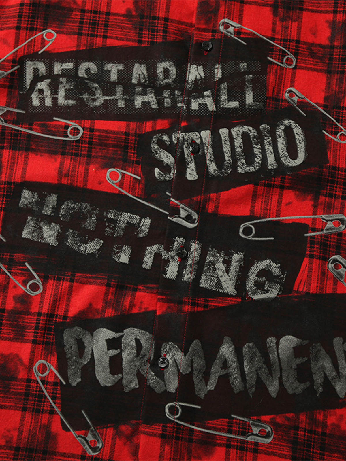 Street Creative Pin Print Plaid Shirt