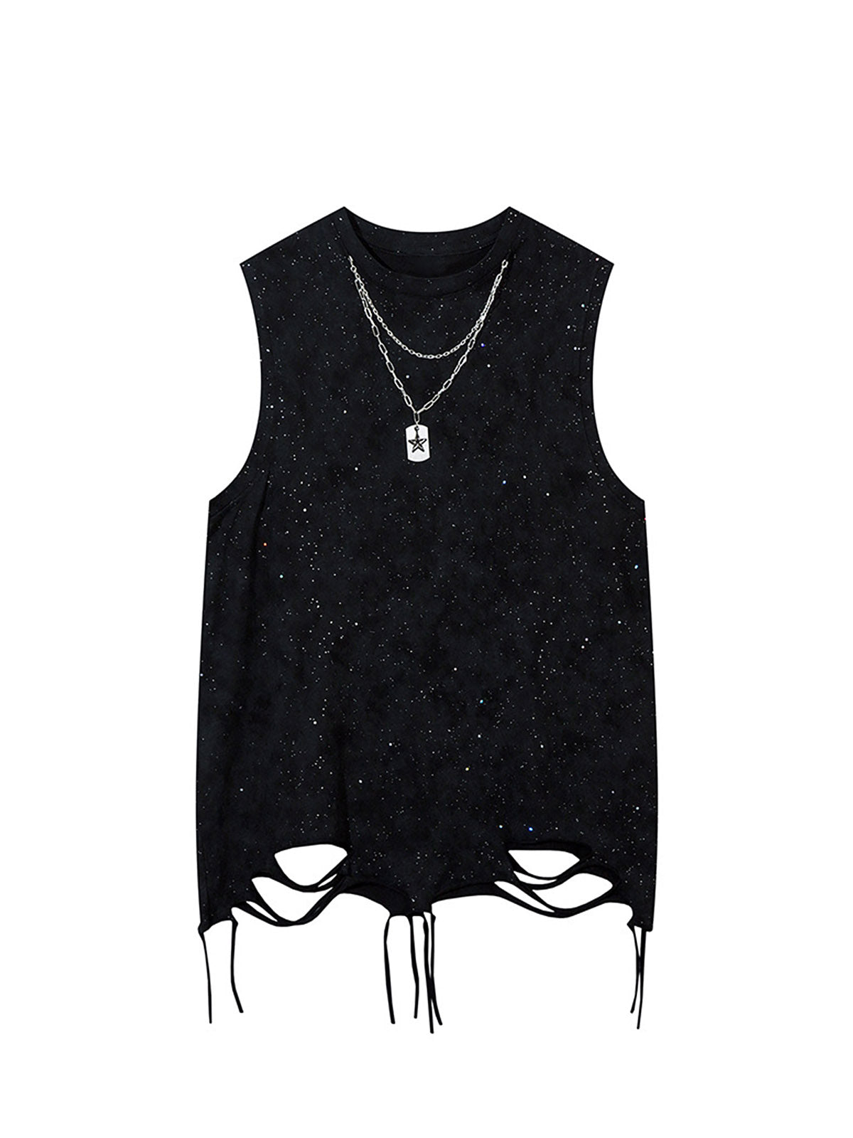 Street Chain Waistcoat Ripped Vest