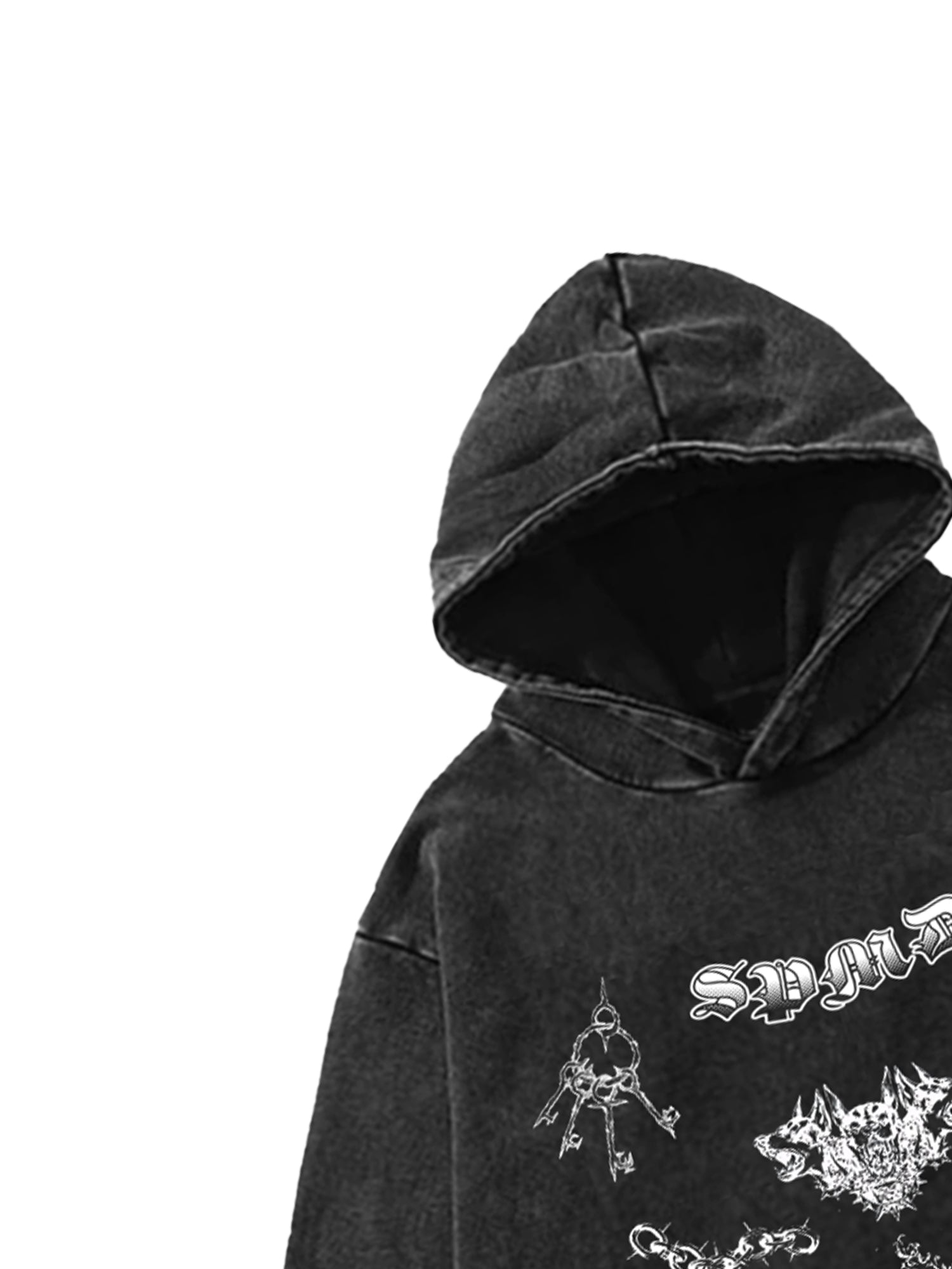 Thesupermade Distressed Gothic Insignia Print Sweatshirt