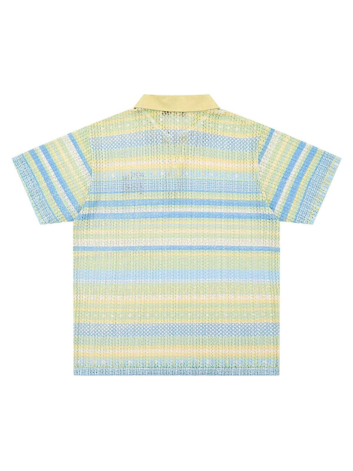 Retro Gradient Striped Hollow POLO Shirt