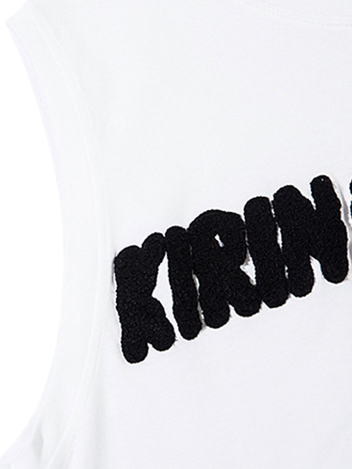 Towel Embroidered Letter Side Button Vest