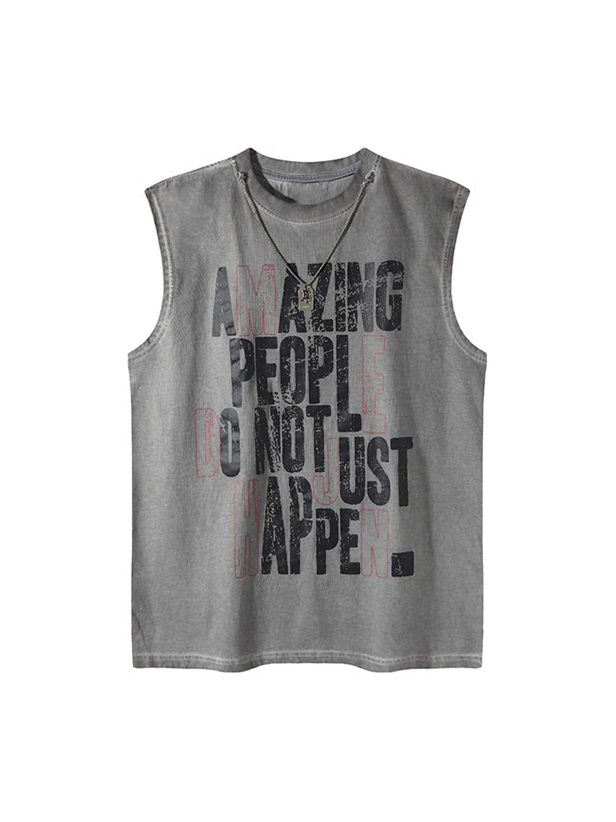 Graphic Lettering Chain Vest