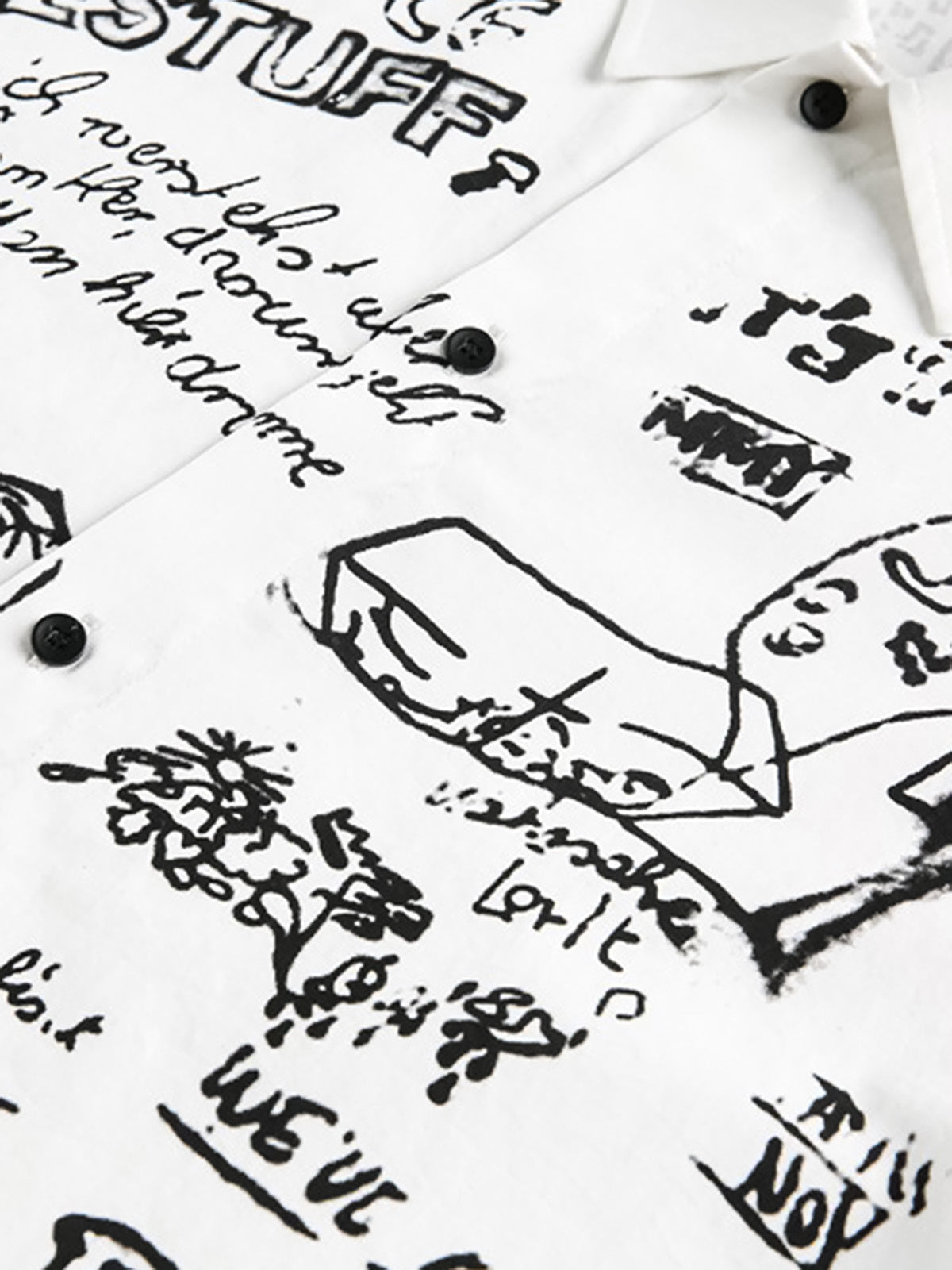 Fun Graffiti Print Short Sleeve Shirt