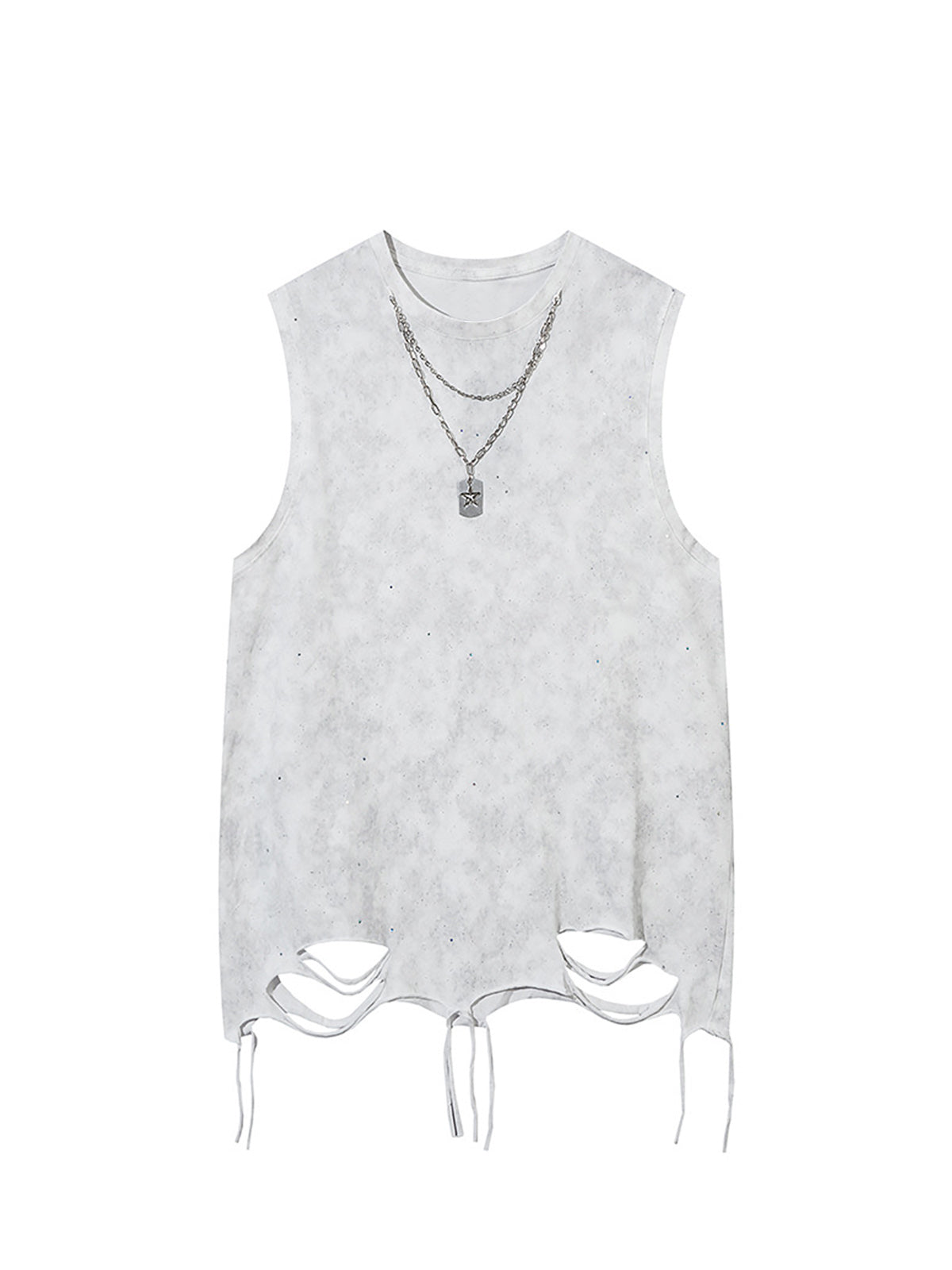Street Chain Waistcoat Ripped Vest