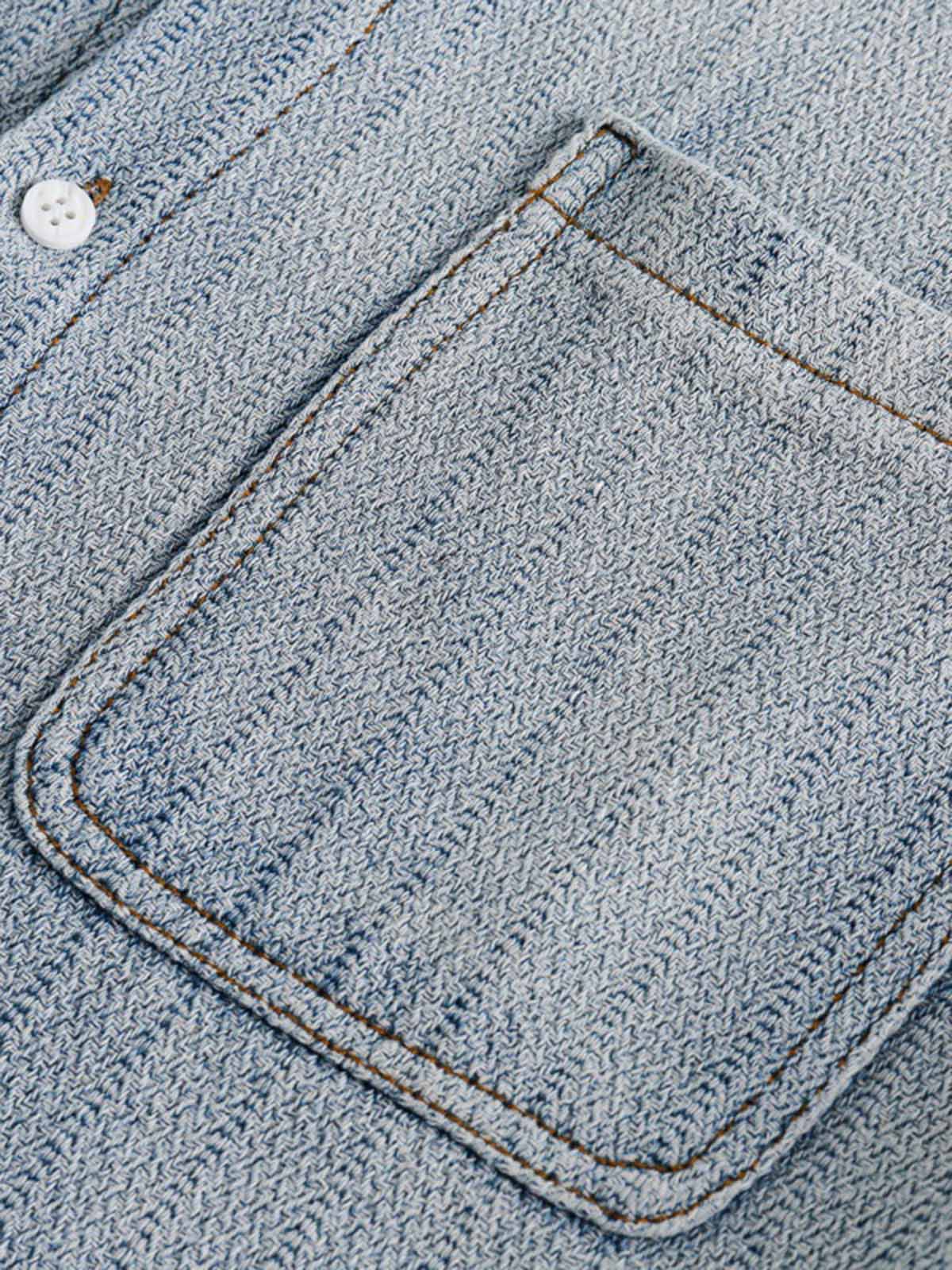 Thesupermade Gradient Denim Short-Sleeve Shirt