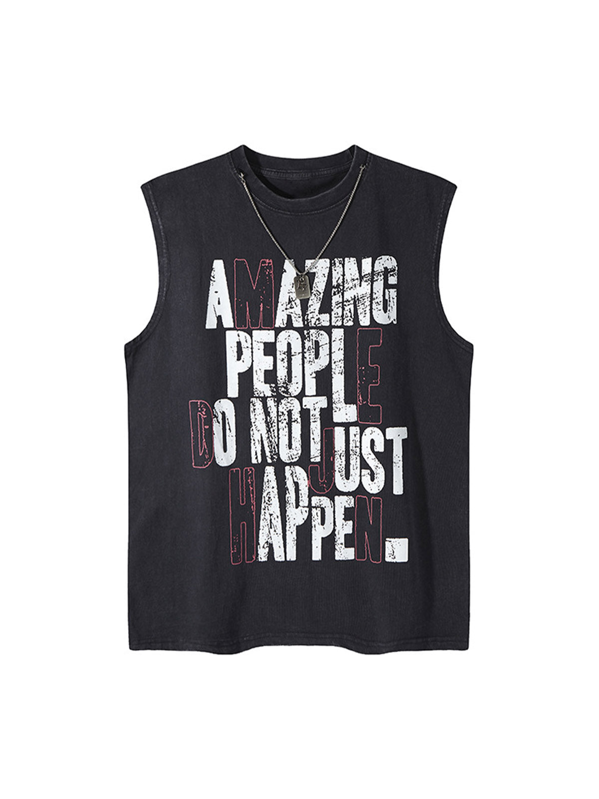 Graphic Lettering Chain Vest