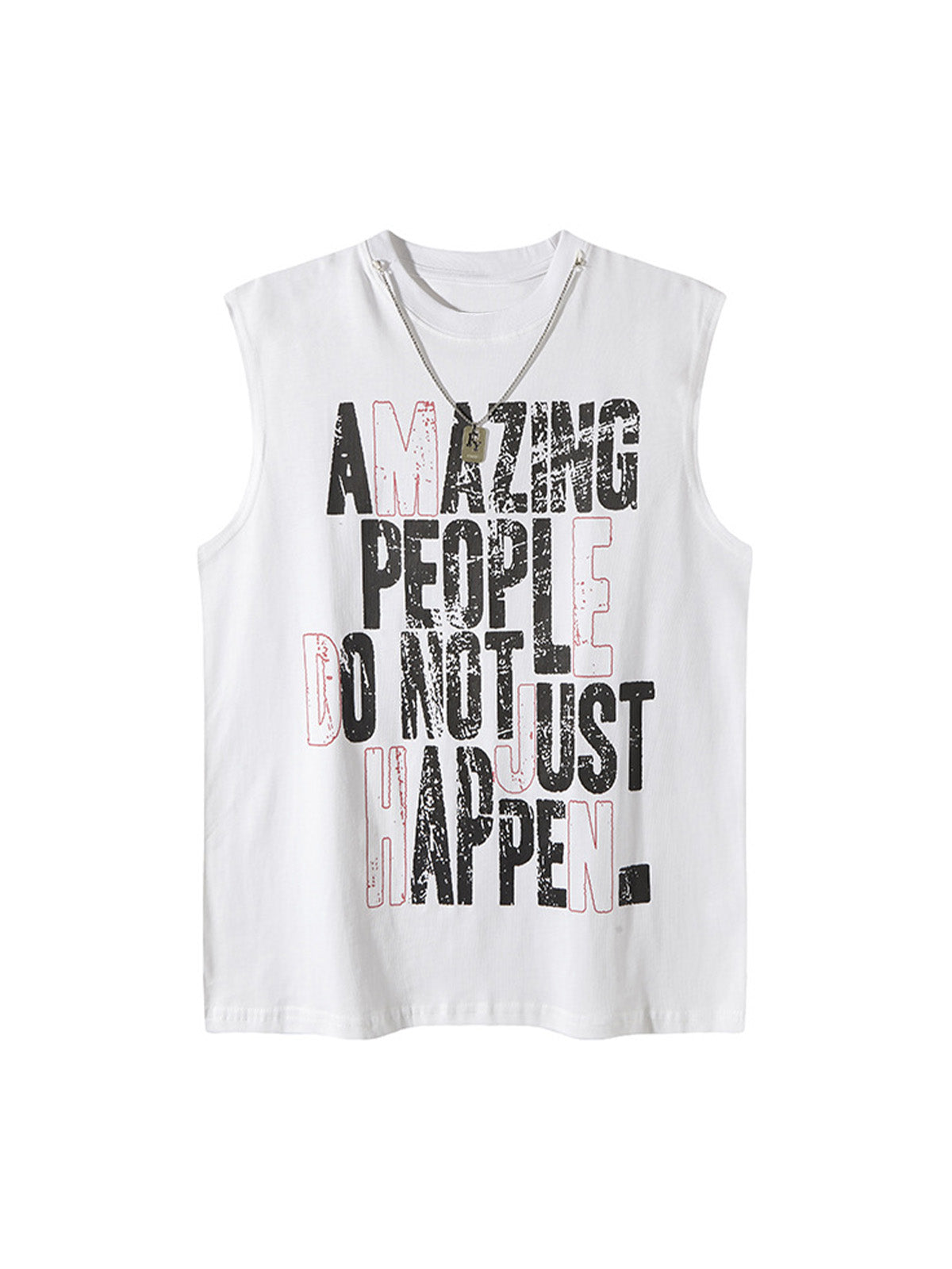 Graphic Lettering Chain Vest
