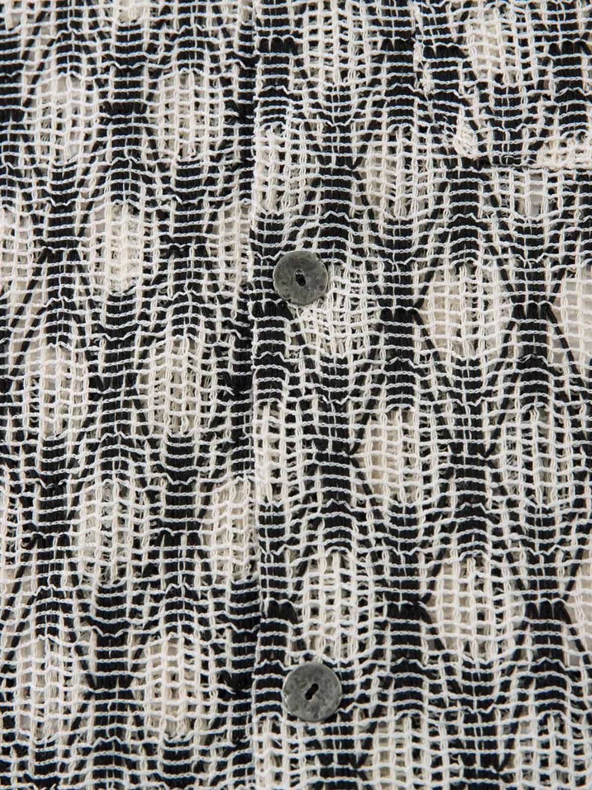 Crochet Hollow Button-Up Shirt