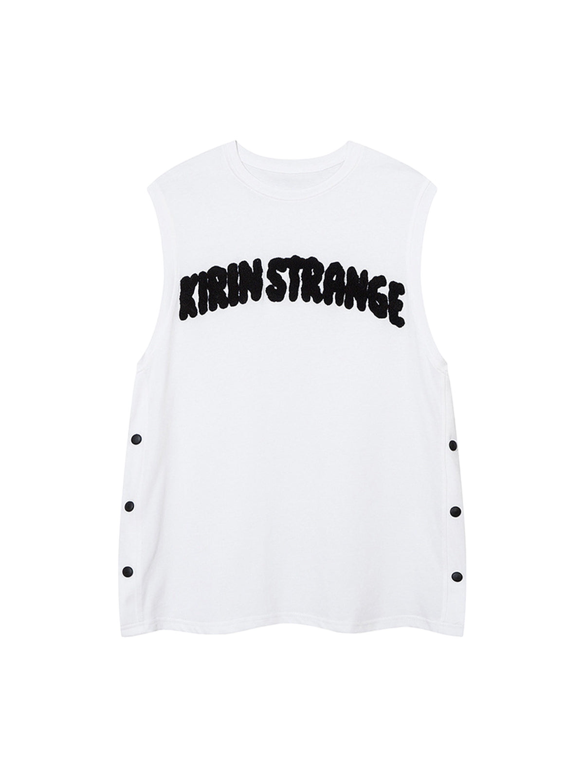 Towel Embroidered Letter Side Button Vest