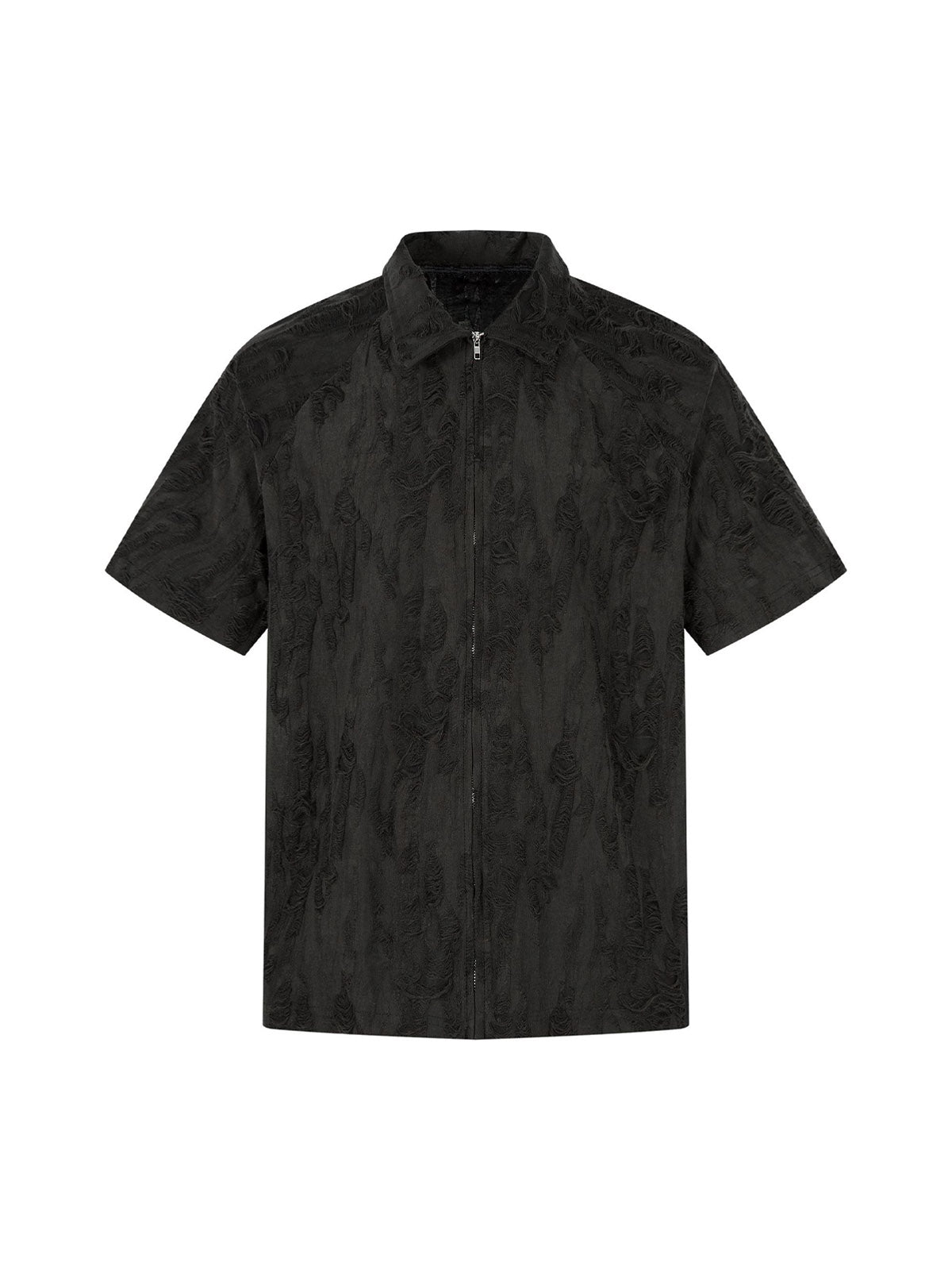 Distressed Ripped Short Sleeve Shirt