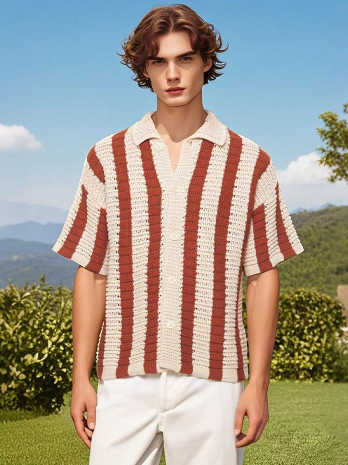 Cleanfit Striped Knit Cardigan Shirt