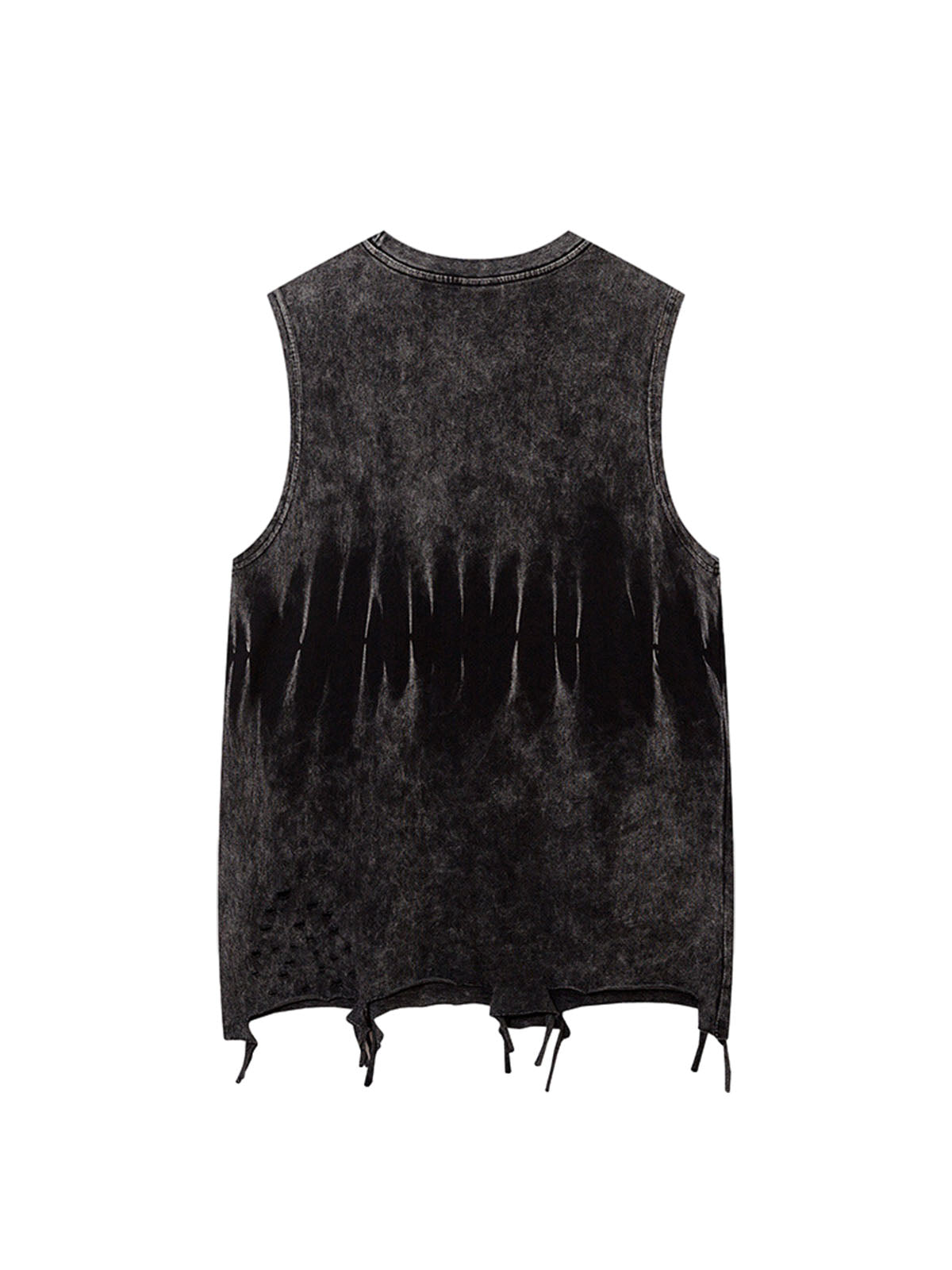 Gradient Tie-Dye Raw Edge Vest