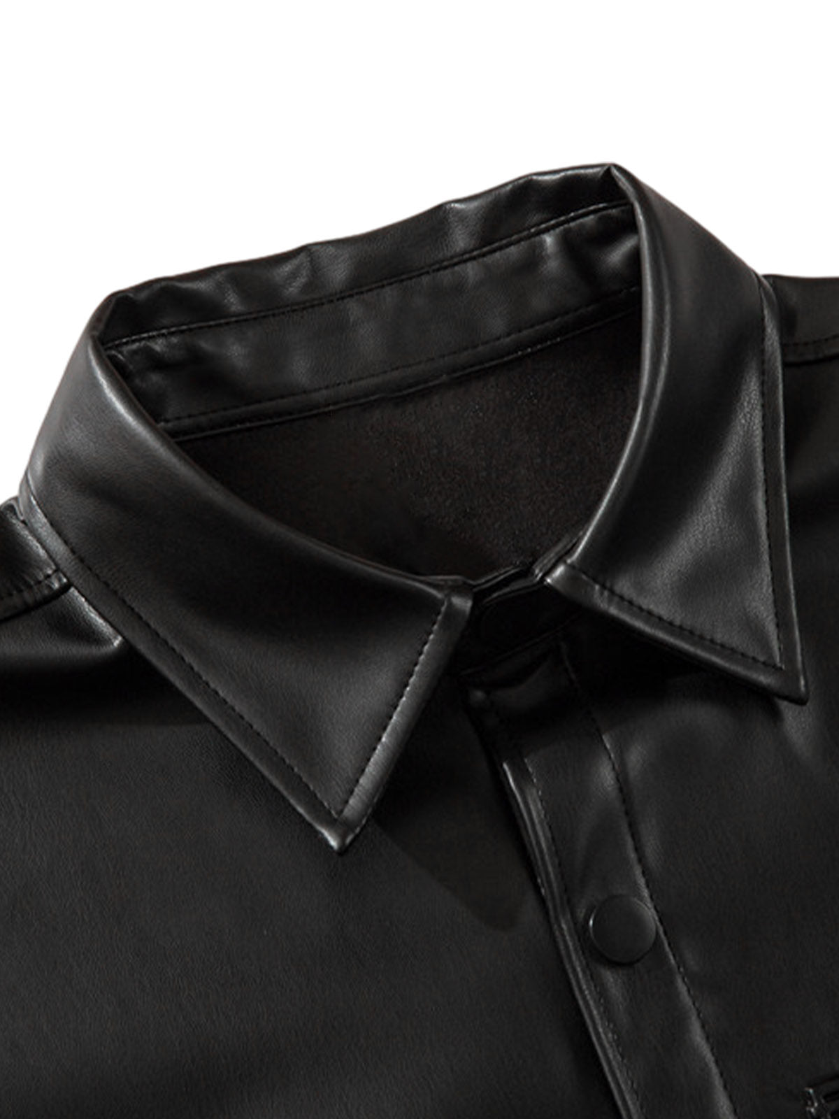 Cleanfit Short-Sleeve PU Leather Shirt