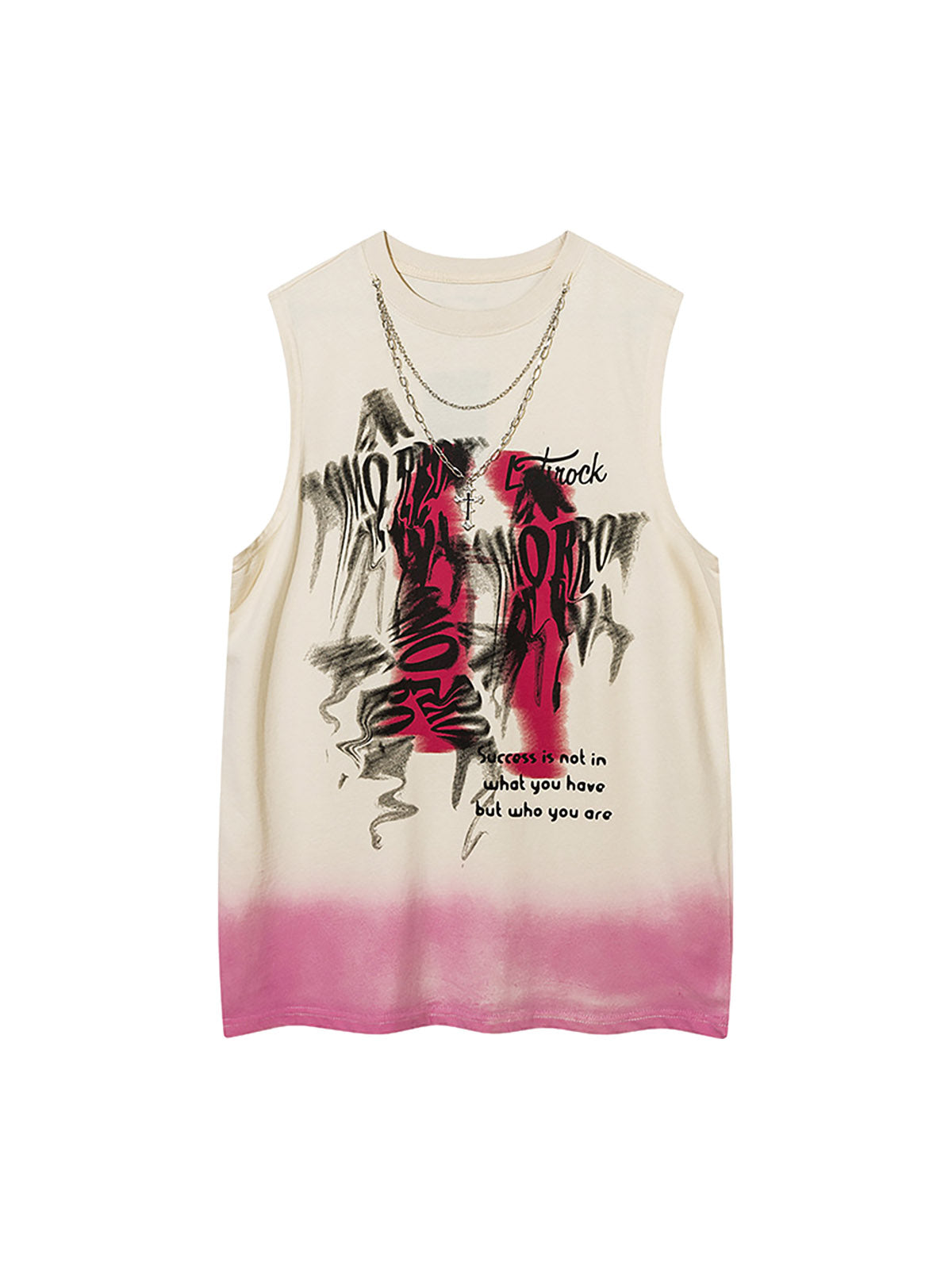 Street Necklace Graffiti Spray-Painted Vest