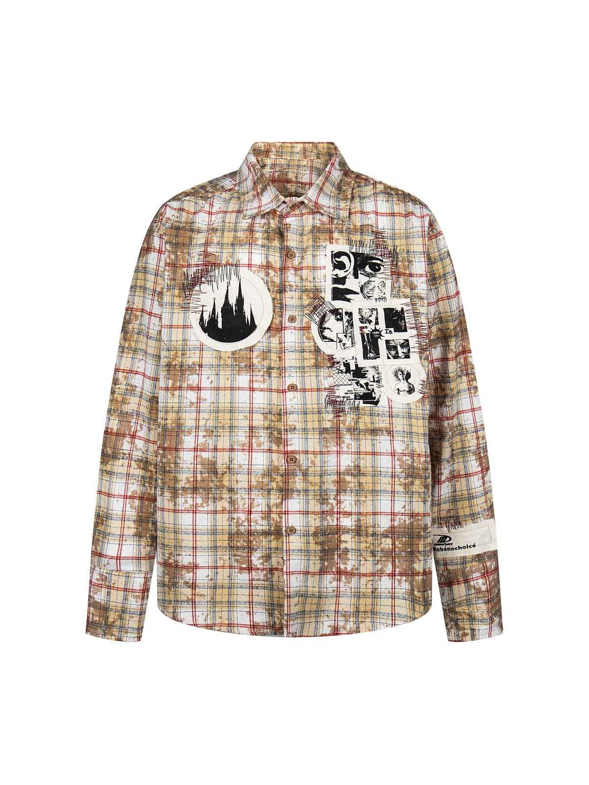 Retro Cleanfit Patch Embroidered Plaid Shirt