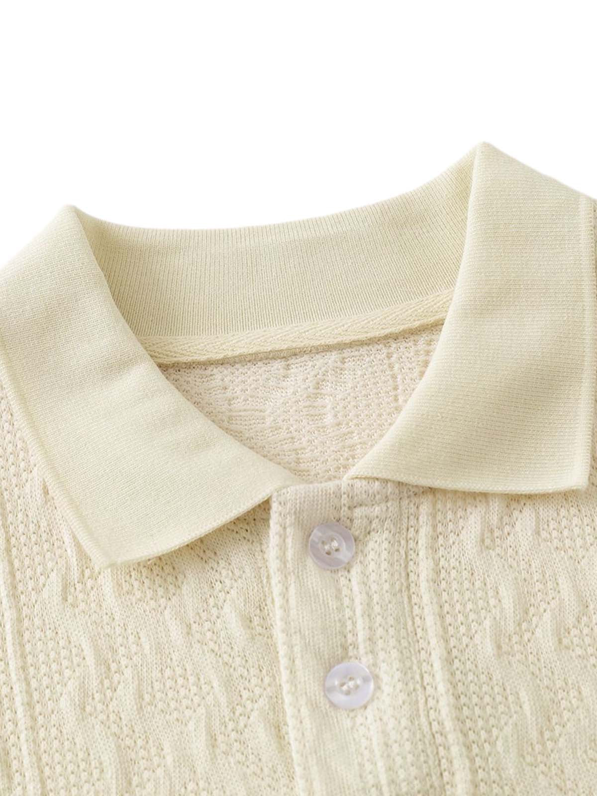 Retro Letter Print Lapel Short Sleeve Polo Shirt