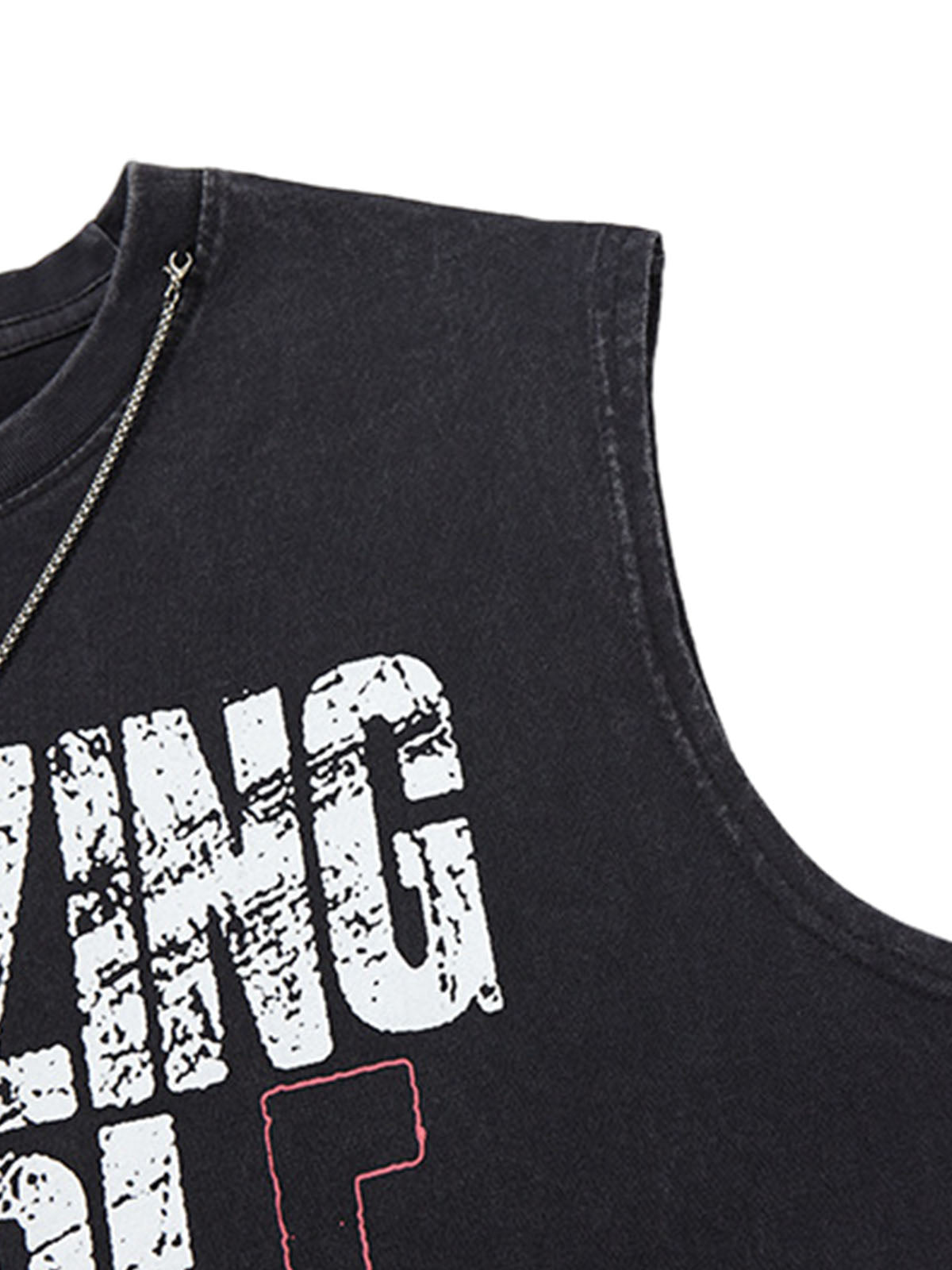 Graphic Lettering Chain Vest