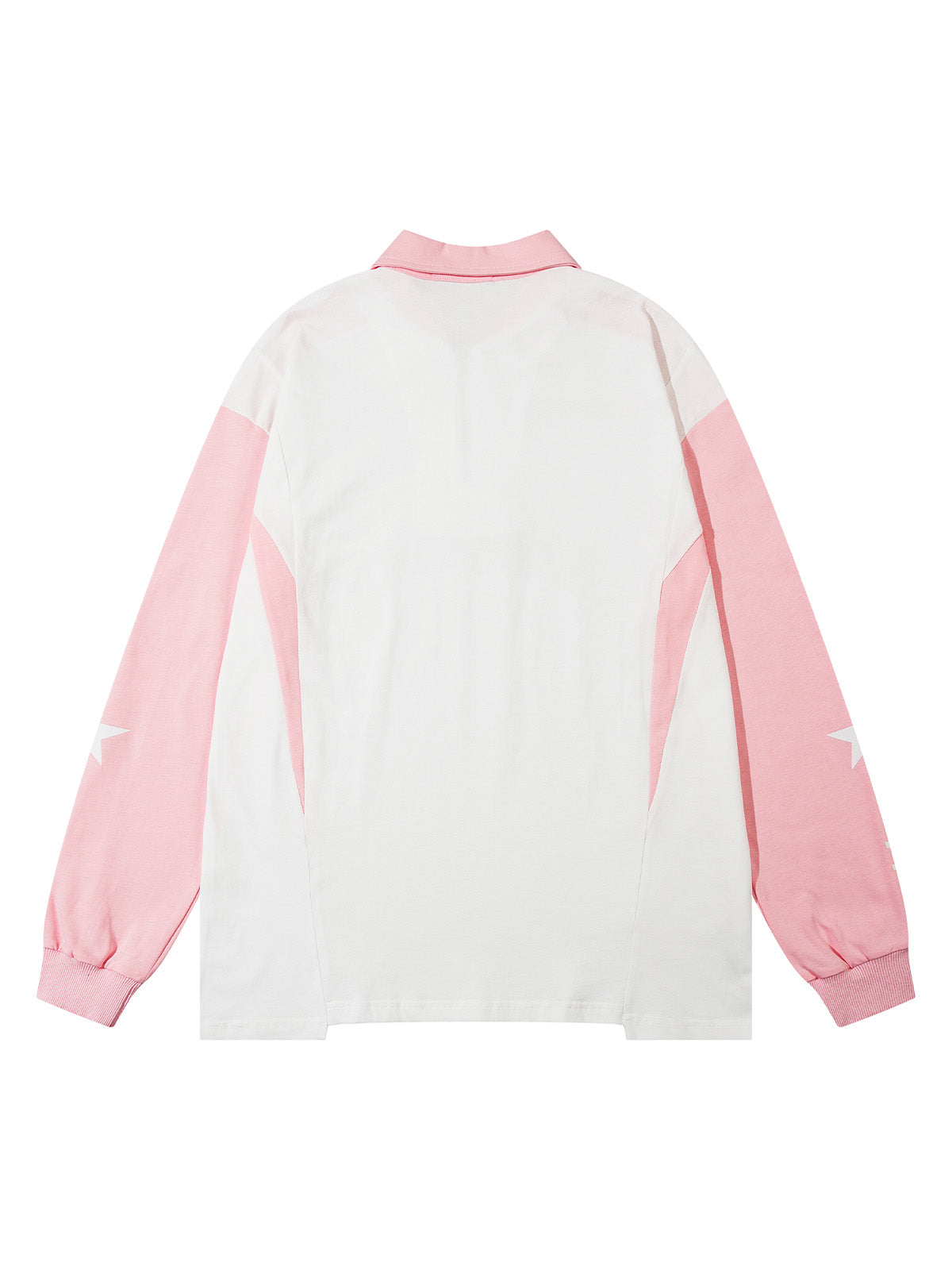 Thesupermade Star Contrast Color Long Sleeve Quarter Zipper Shirt