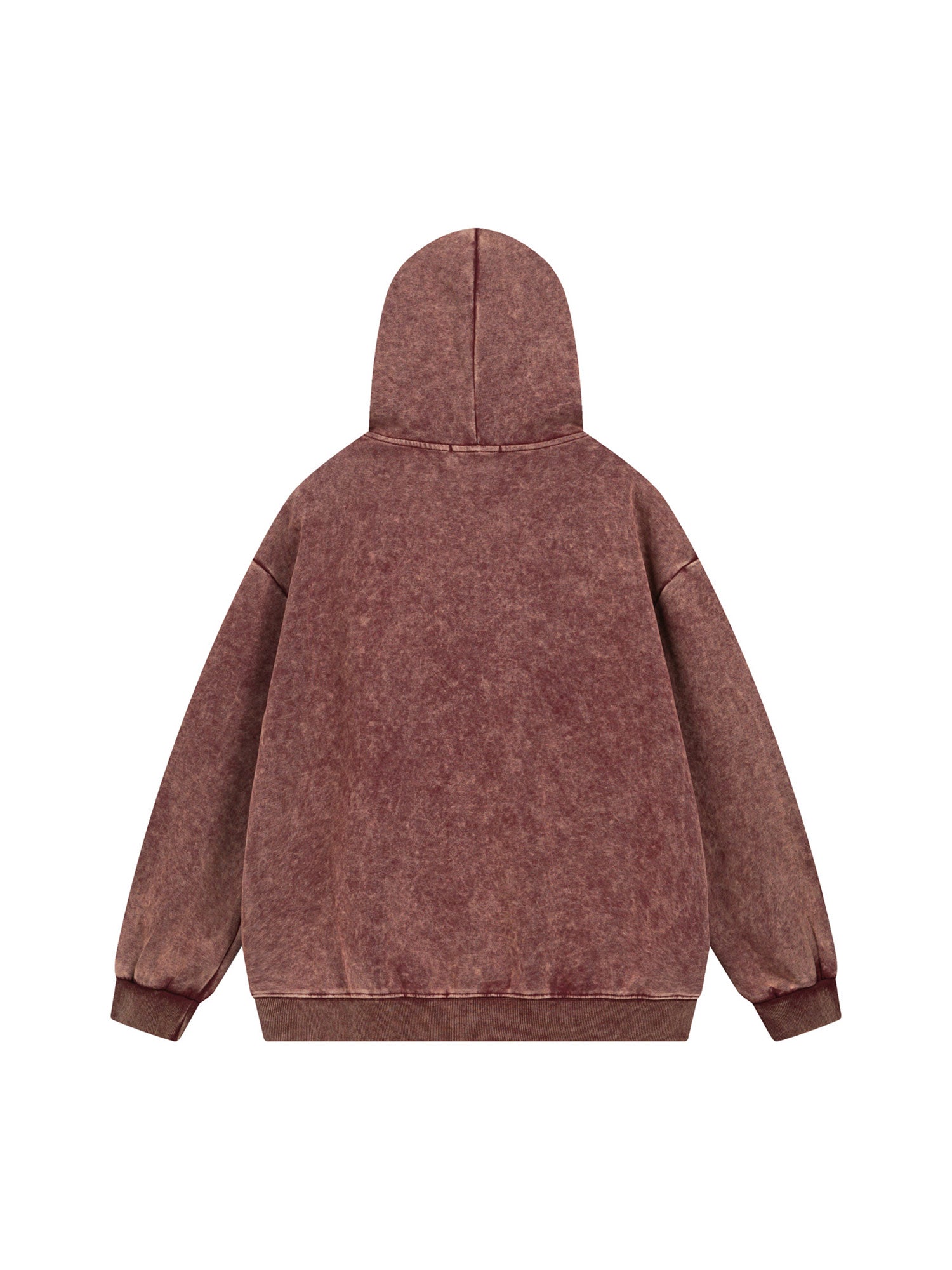 Thesupermade Washed Flame Printed Hooded Fleece Sweatshirt