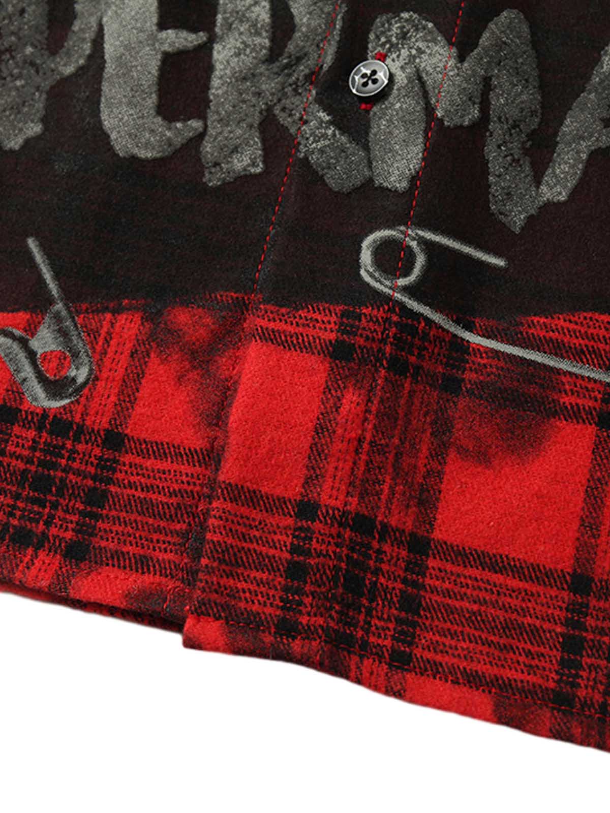 Street Creative Pin Print Plaid Shirt