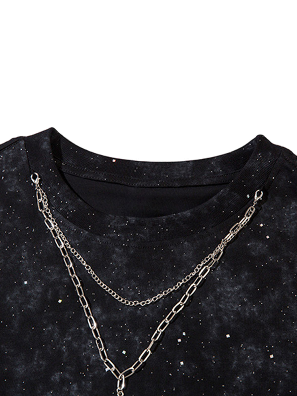 Retro Rhinestone Cross Chain Vest