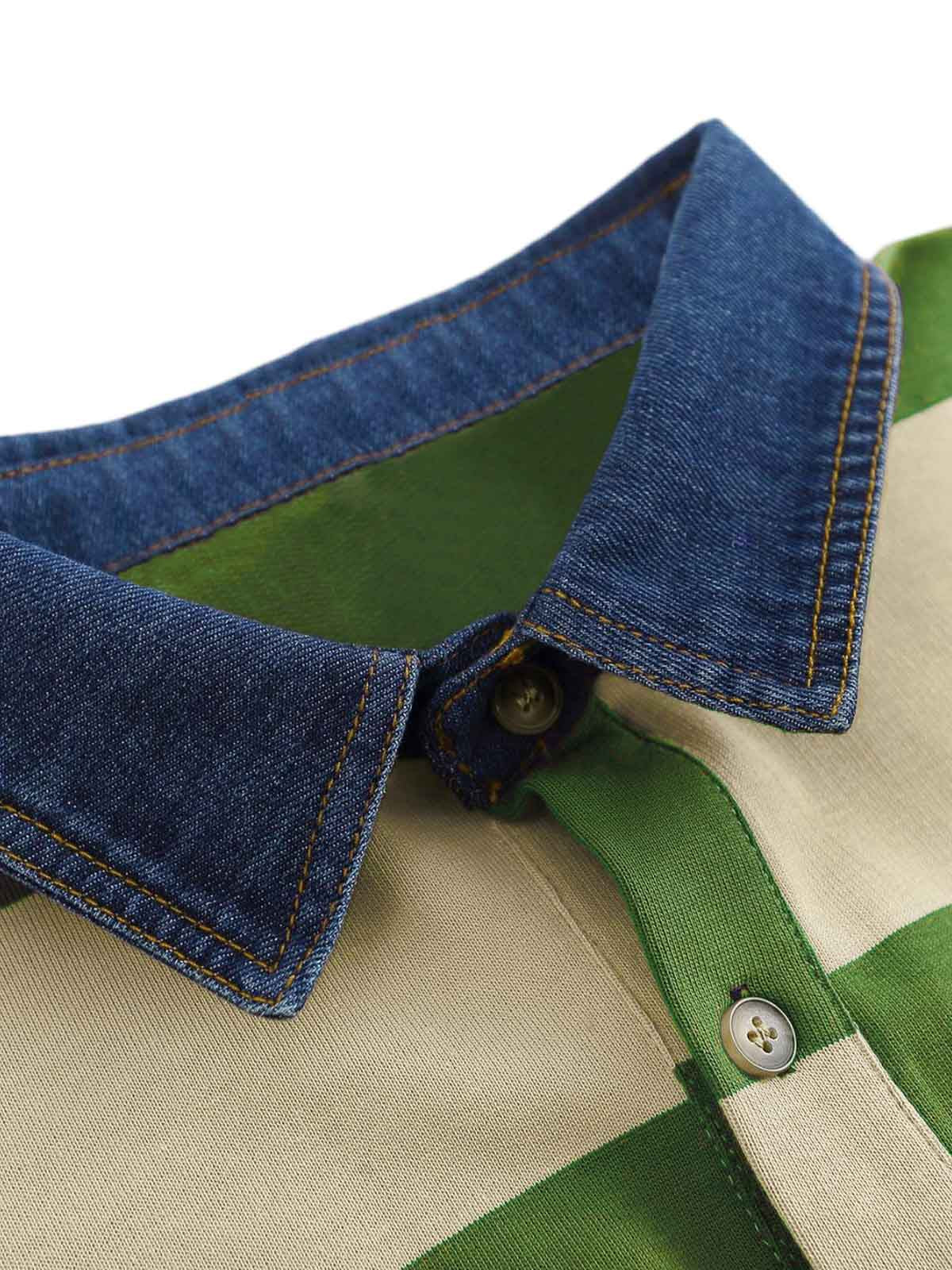 Thesupermade Vintage Color Striped Polo Shirt - 2371