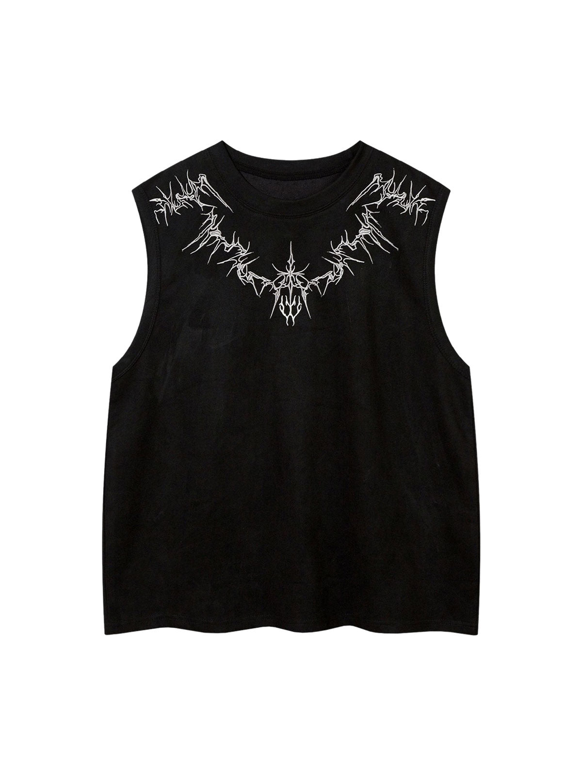Suede Thorn Embroidered Vest