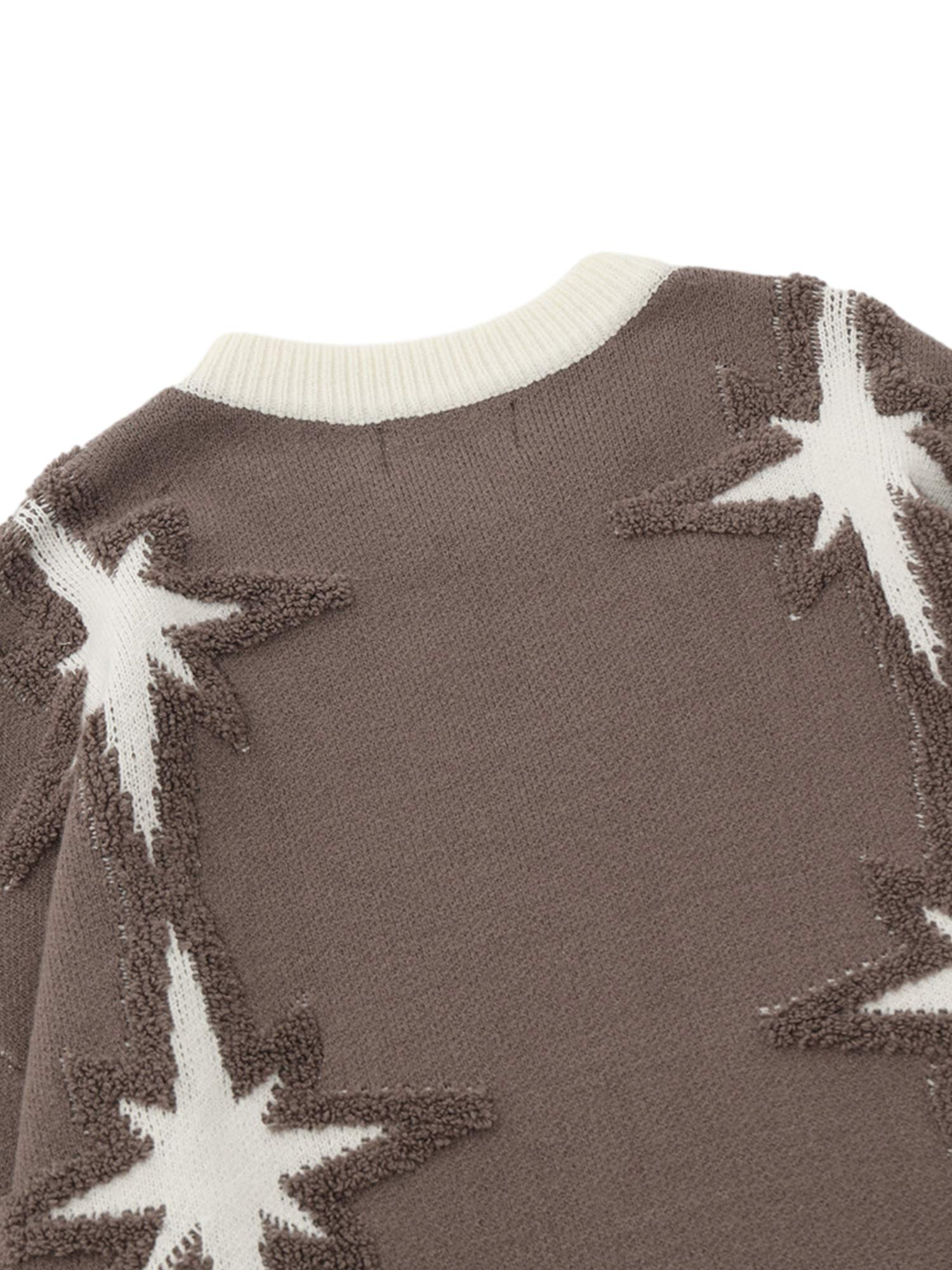 Thesupermade Star Jacquard Crew Neck Sweater