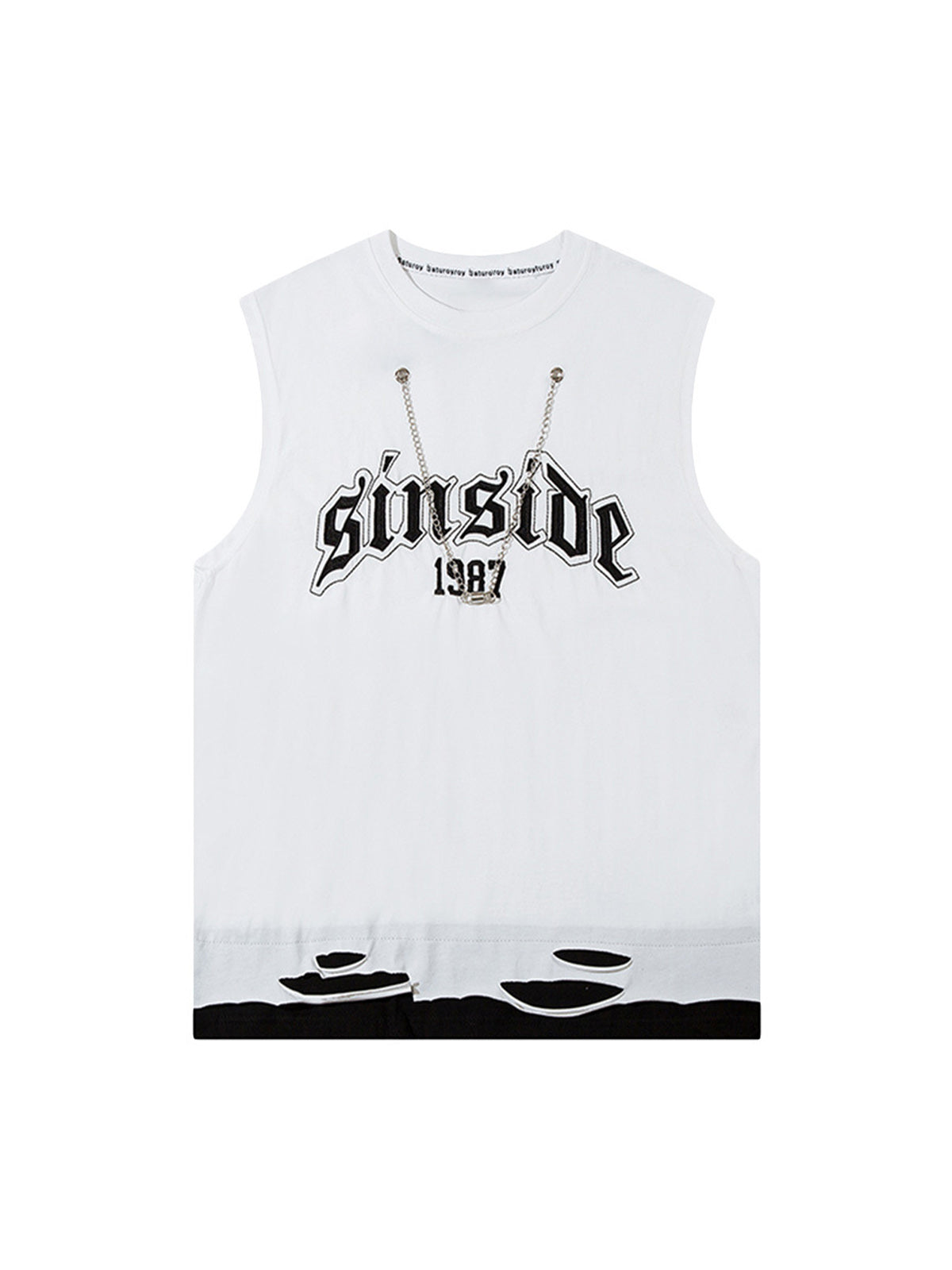Graphic Letter Chain Vest