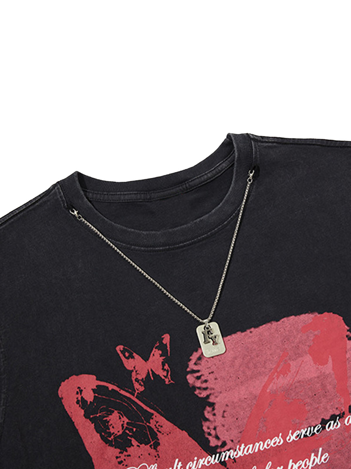 Asymmetric Distressed Graffiti Chain Vest