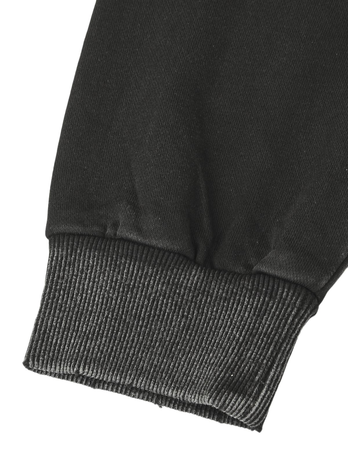 Thesupermade Ripped Drawstring Hooded Zip Up Sweatshirt