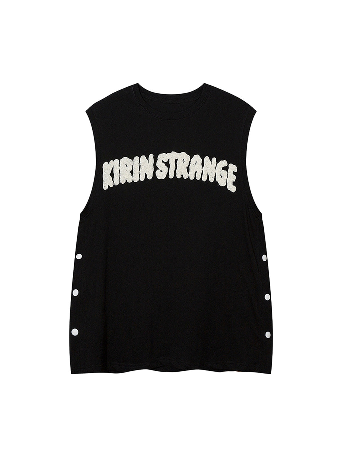 Towel Embroidered Letter Side Button Vest