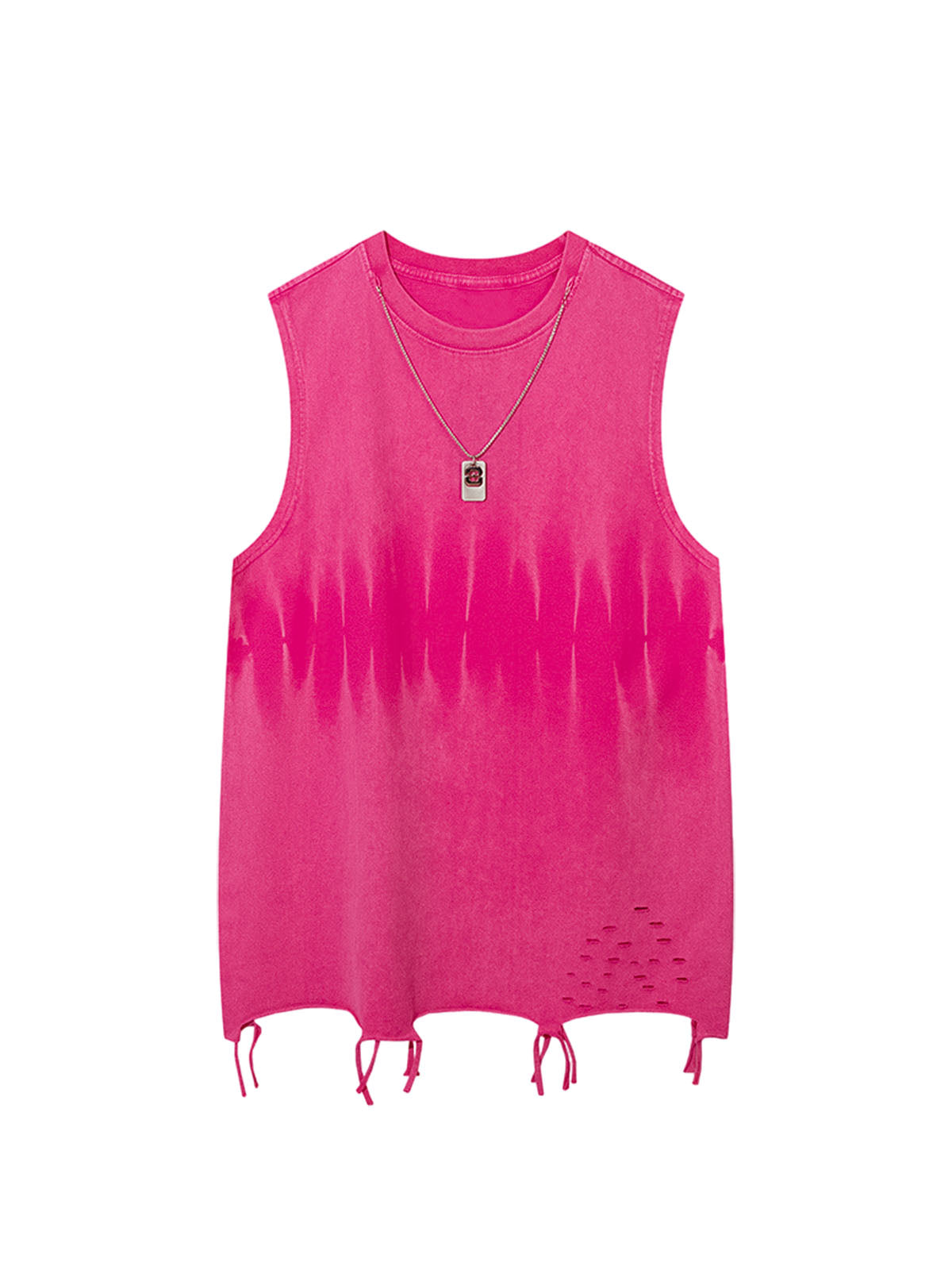 Gradient Tie-Dye Raw Edge Vest