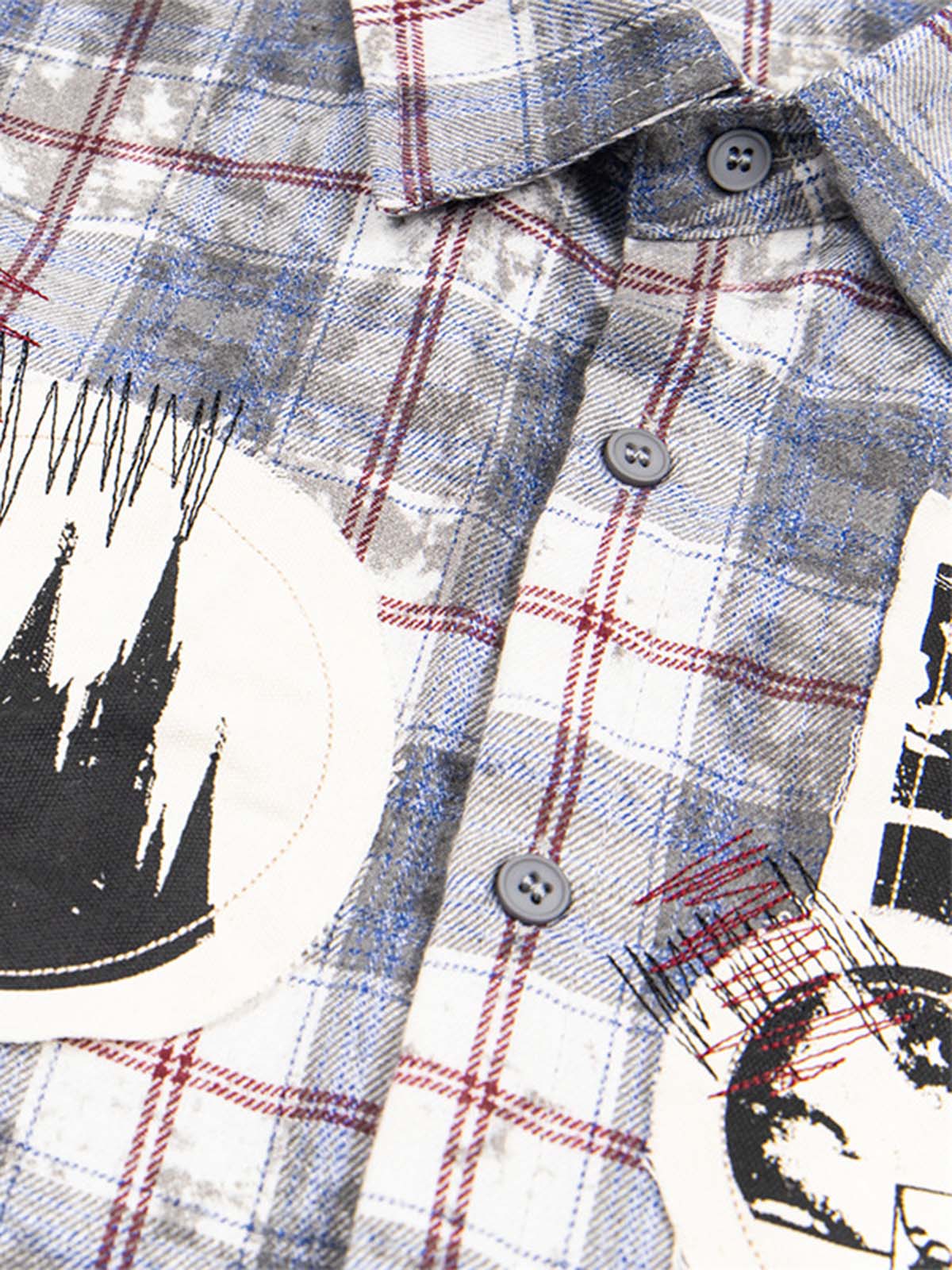 Retro Cleanfit Patch Embroidered Plaid Shirt