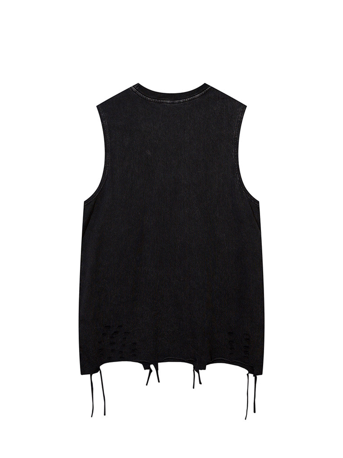 Raw Edge Butterfly Print Vest