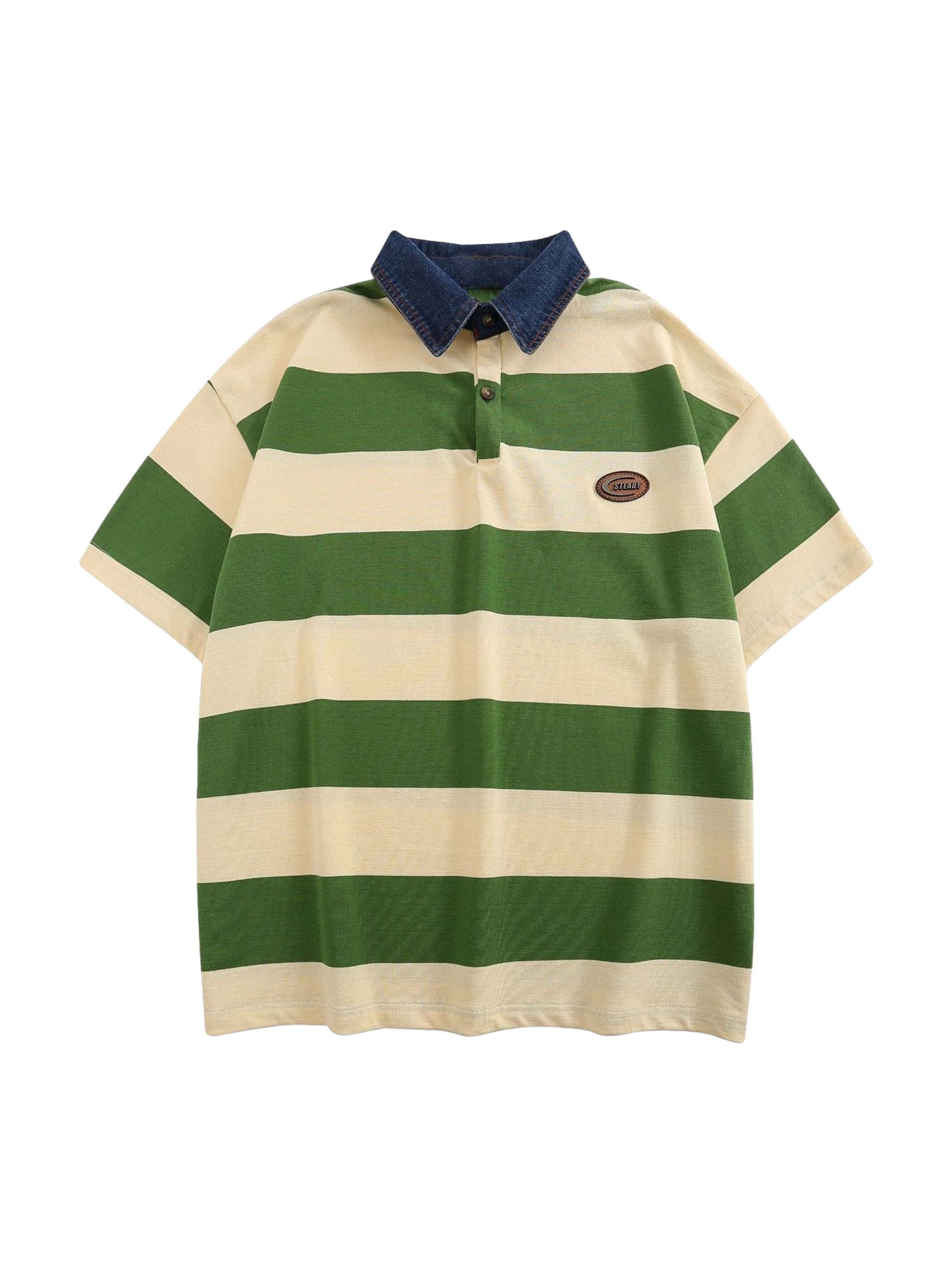 Thesupermade Vintage Color Striped Polo Shirt - 2371