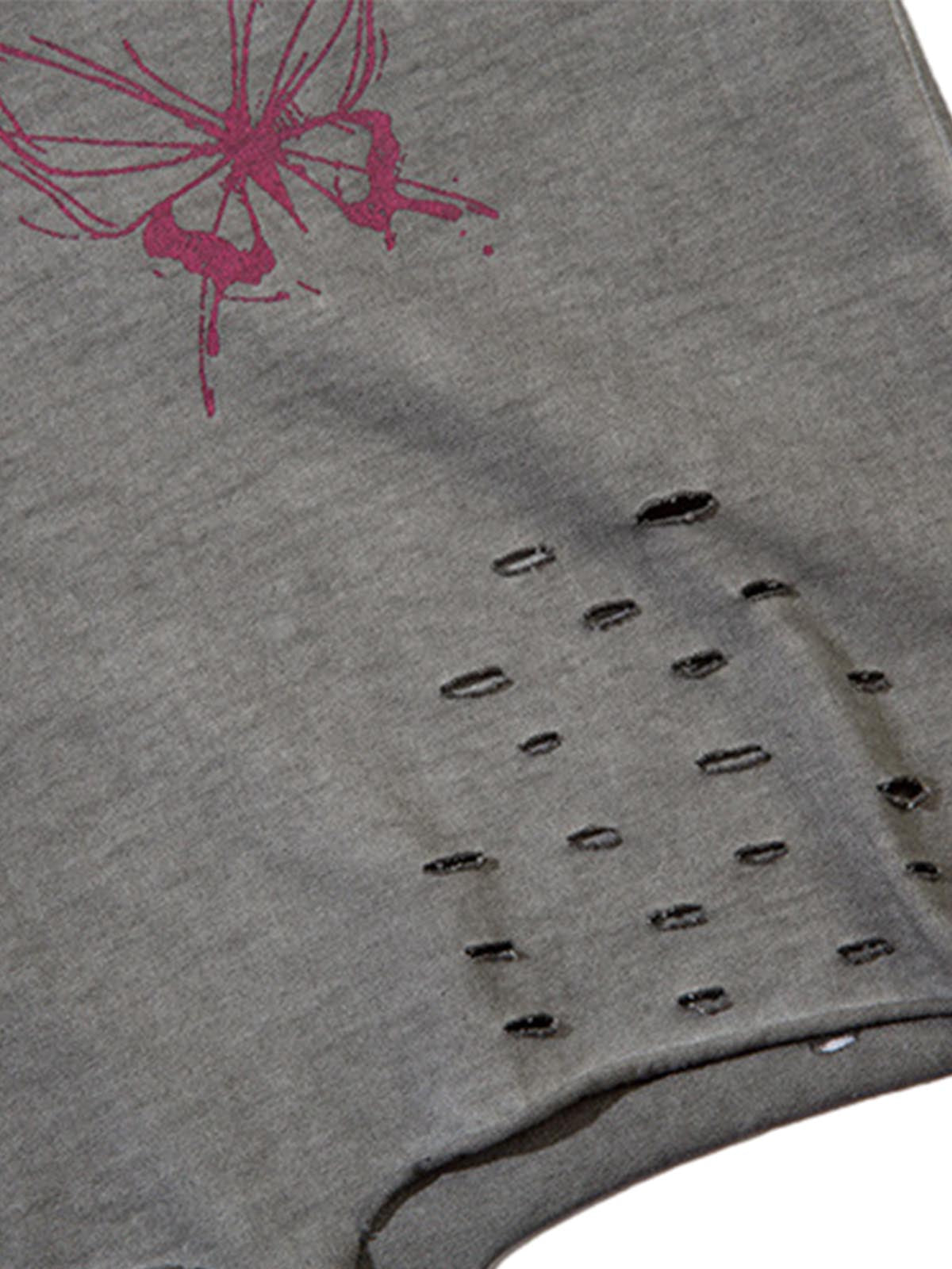 Raw Edge Butterfly Print Vest