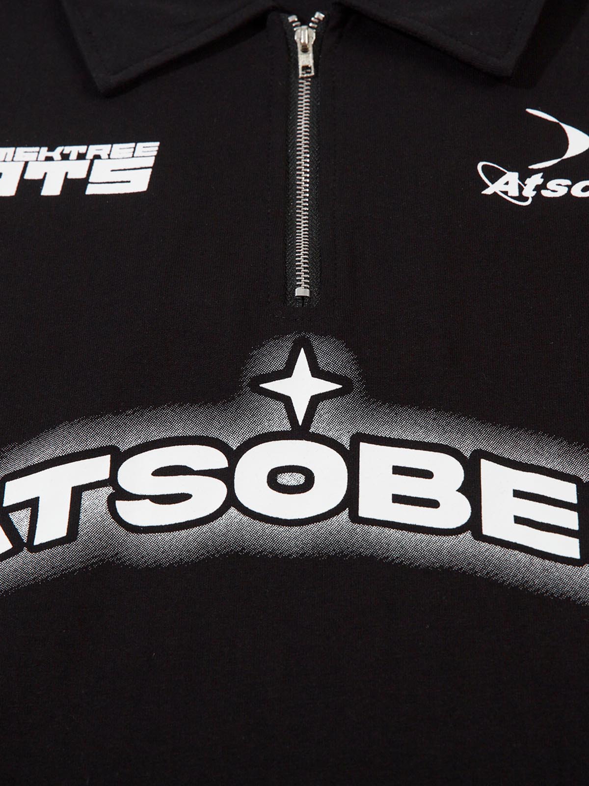 Thesupermade Star Contrast Color Long Sleeve Quarter Zipper Shirt