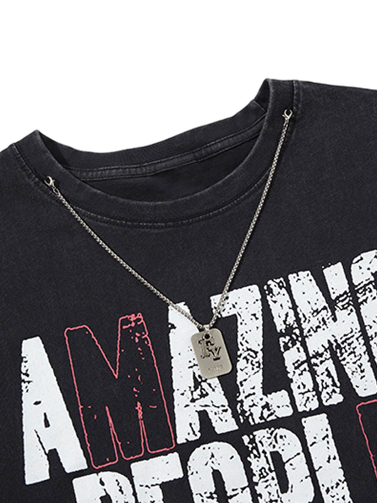 Graphic Lettering Chain Vest