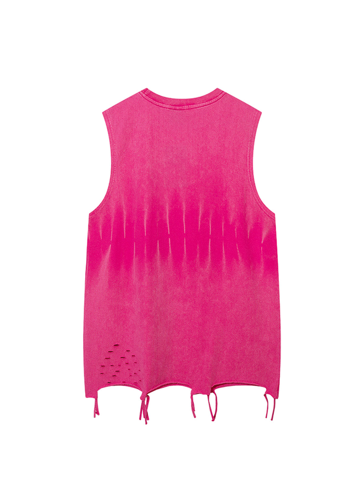Gradient Tie-Dye Raw Edge Vest