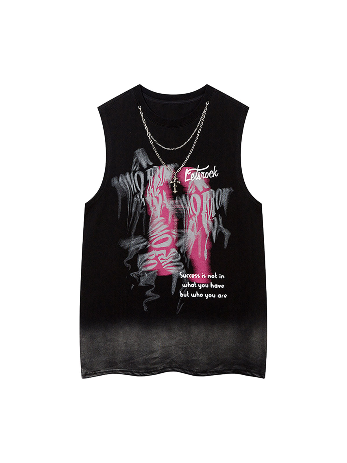 Street Necklace Graffiti Spray-Painted Vest