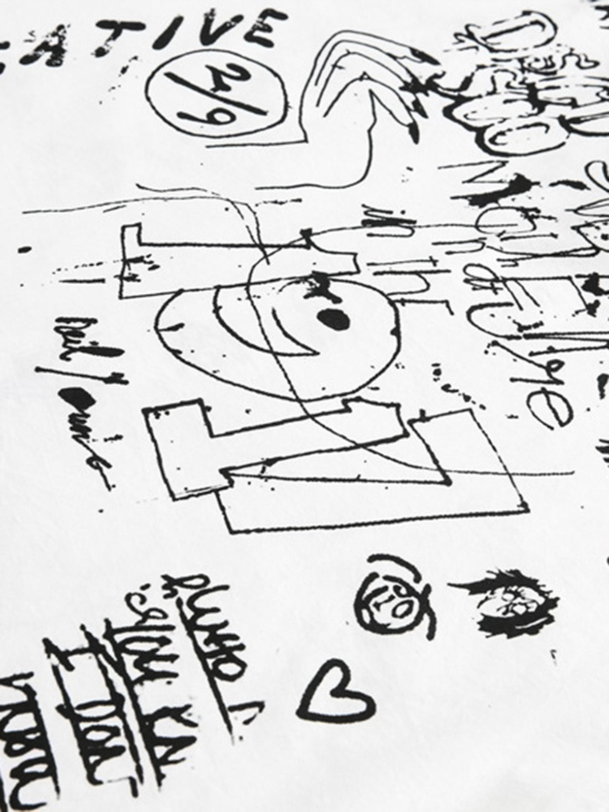 Fun Graffiti Print Short Sleeve Shirt