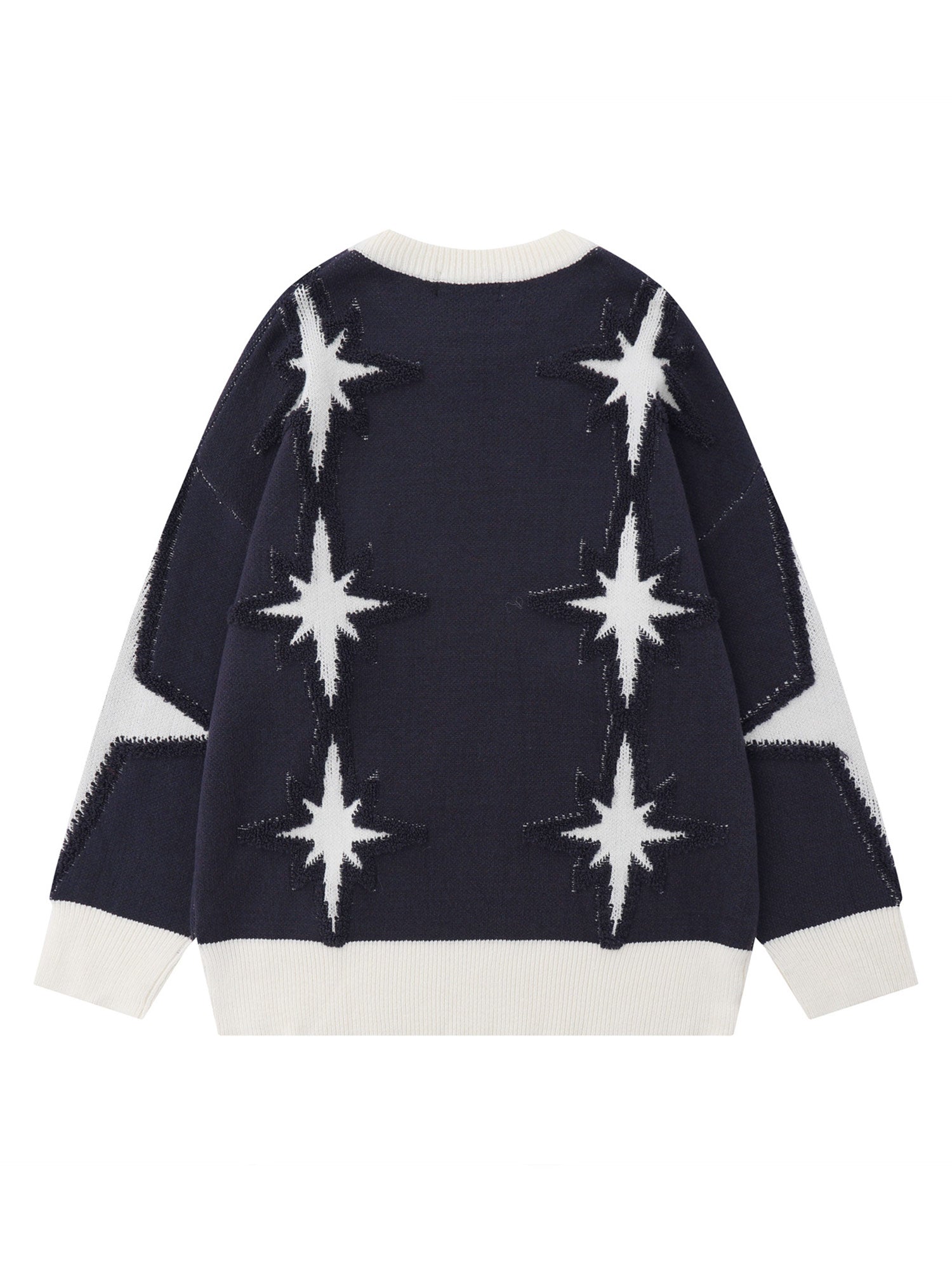 Thesupermade Star Jacquard Crew Neck Sweater